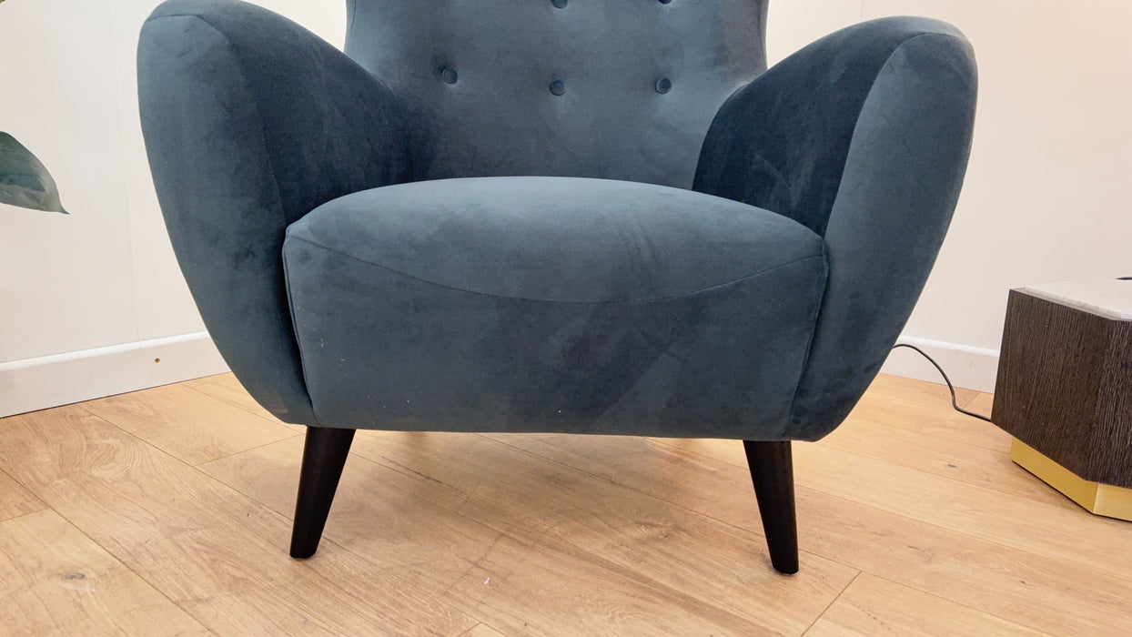 Bellona Chair - Fabric  - Velvet Charcoal