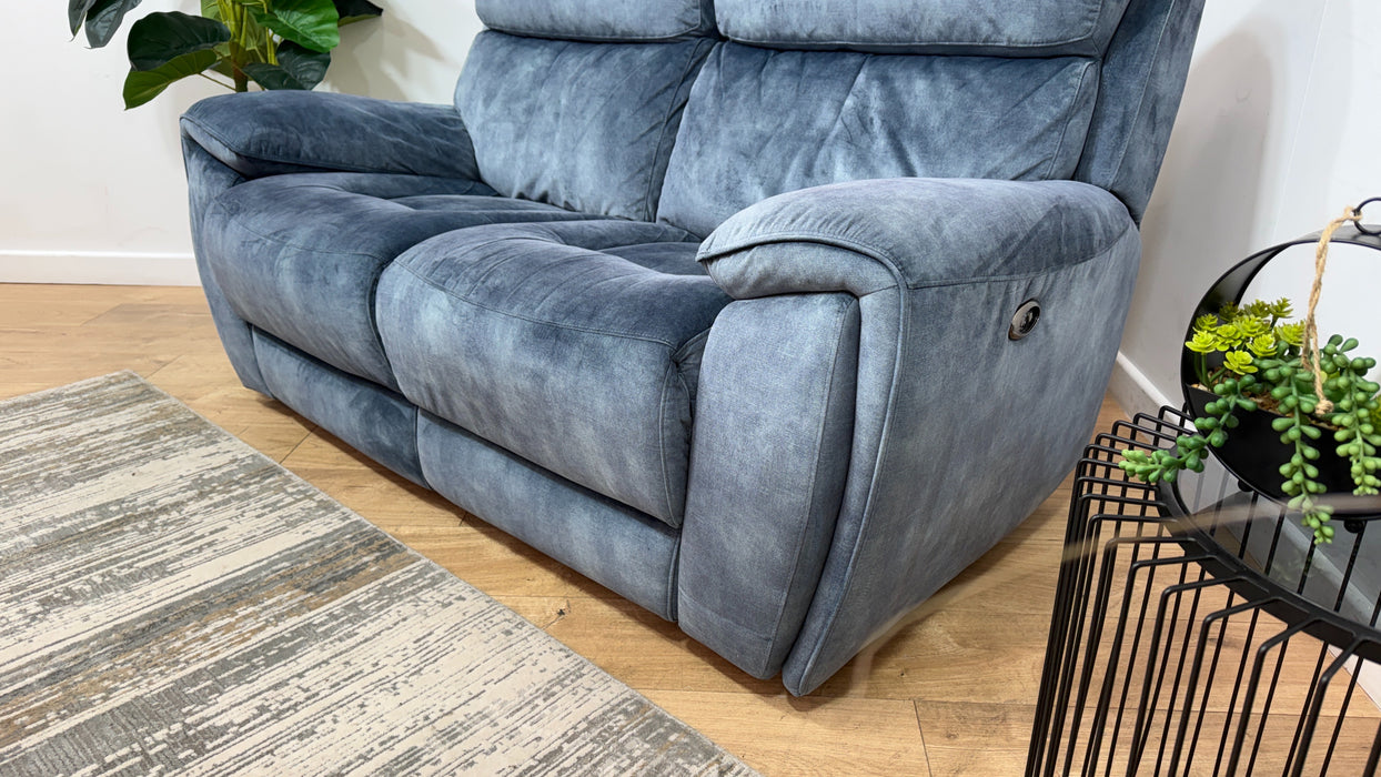 Sofology Radleigh Fabric 2 Seater Power Recliner in Decent Teal