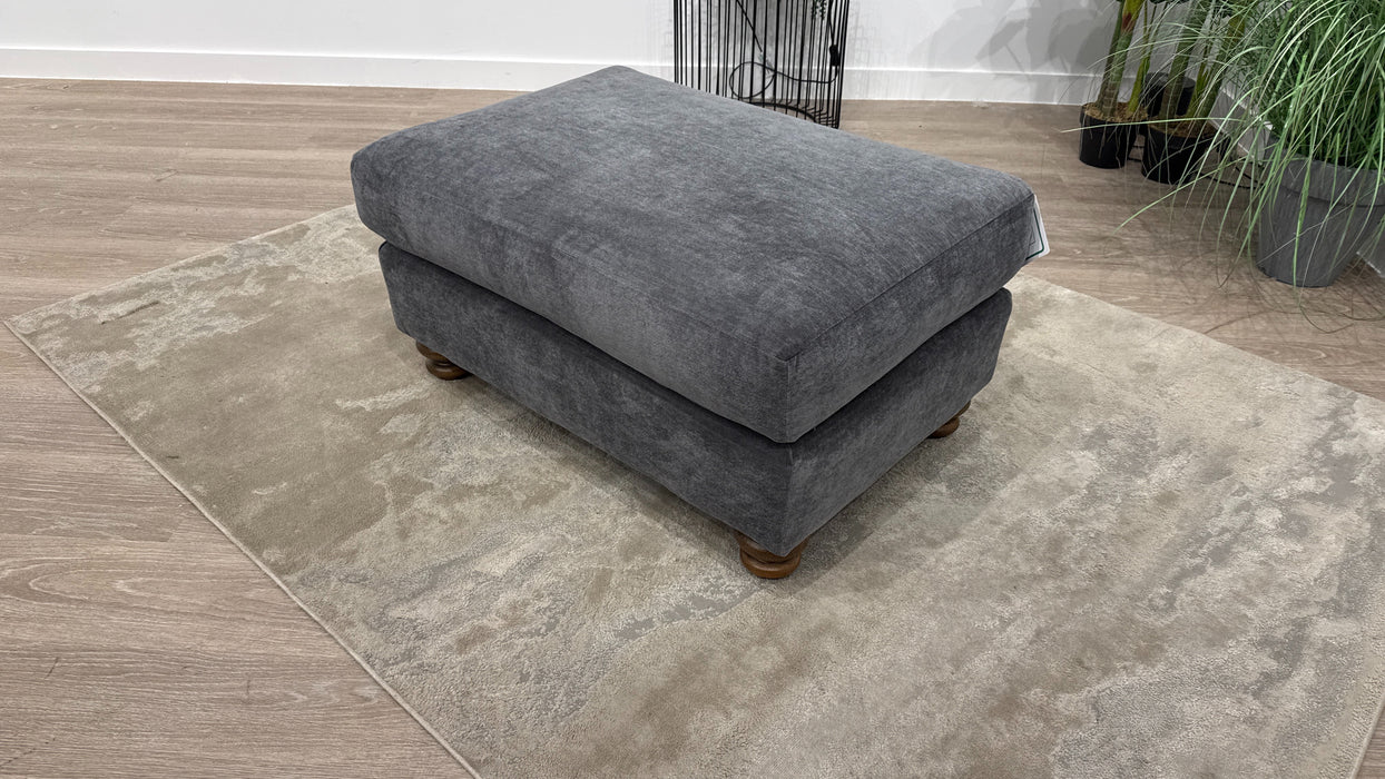 Sofology Hampton Small Bench Footstool in Aston Steel