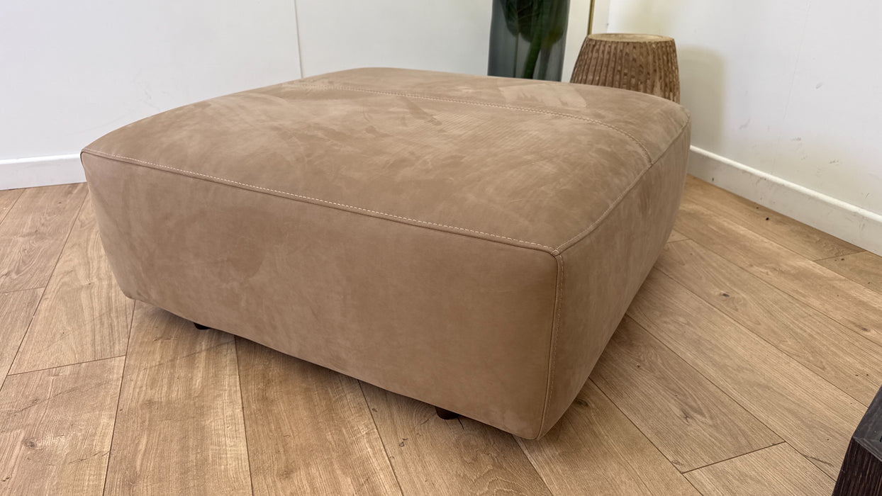 Sofology Tessuto Fabric Designer Footstool Lifestyle Nubuck-Feel Stone