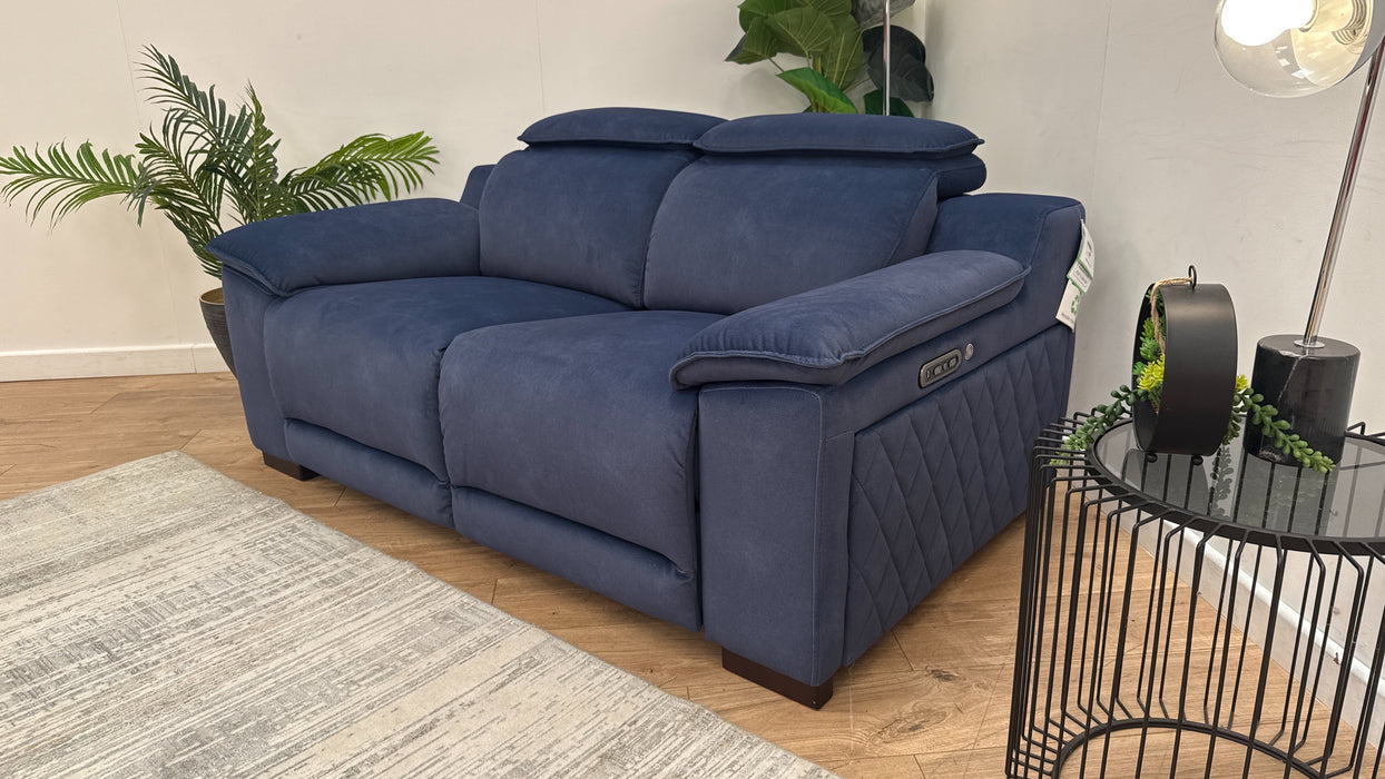 Sofology The Benz 2 Seater Fabric Recliner Sofa in Lifestyle Flecked Navy
