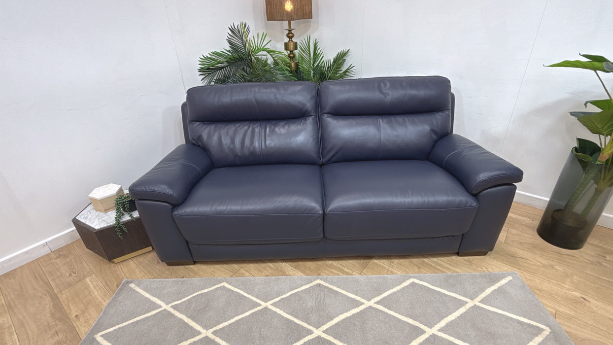 DFS Tristan Leather 3 Seater in Blue