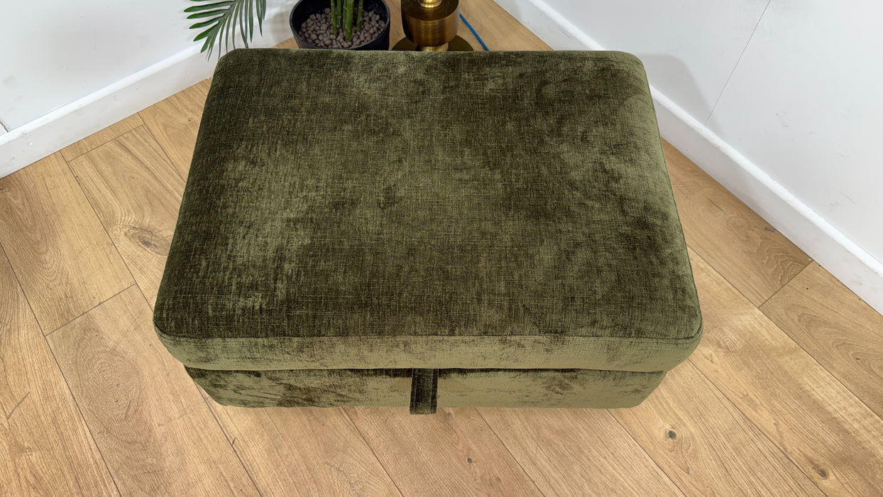 Sofology Portobello Storage Foam Footstool in Luxury Chenille Olive