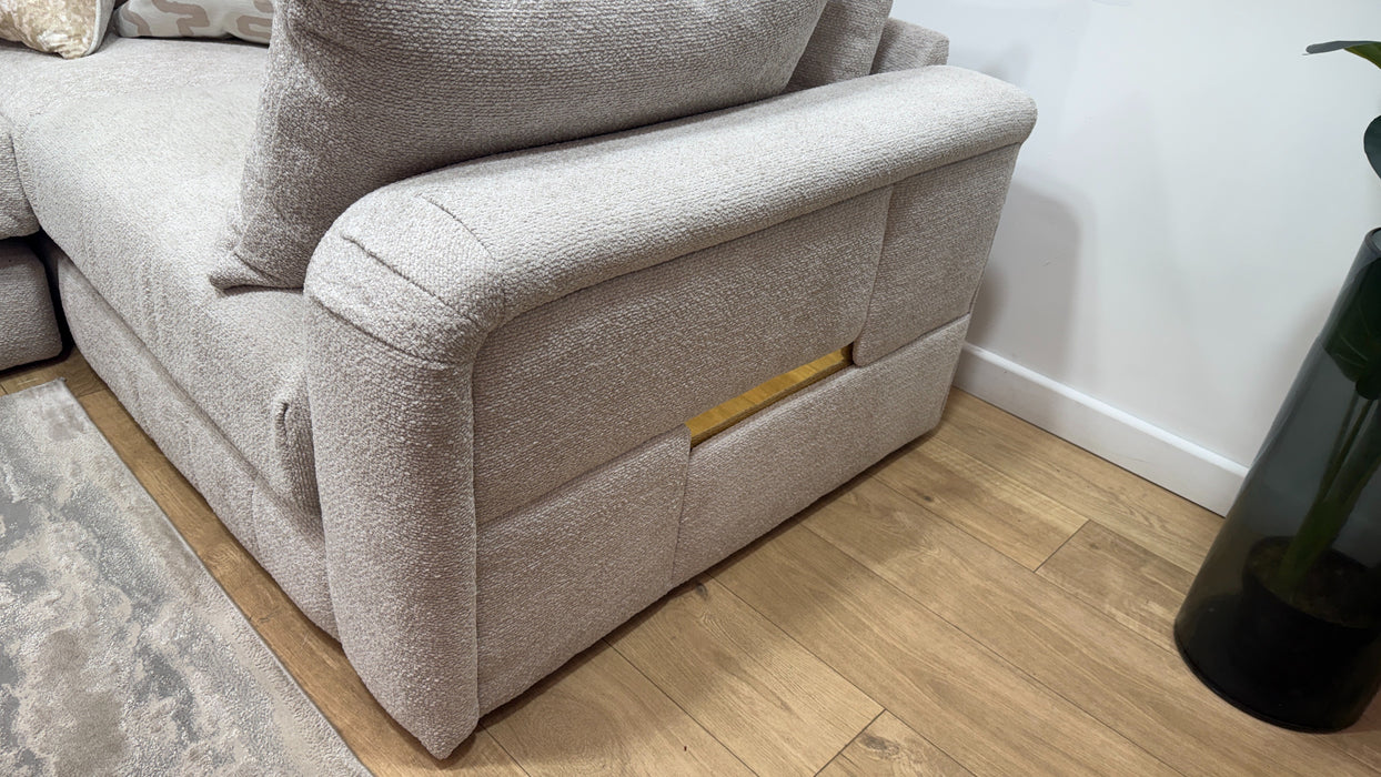 Sofology Westwood Fabric 3 Corner 1 Gold Trim in Soft Boucle Blush Mix