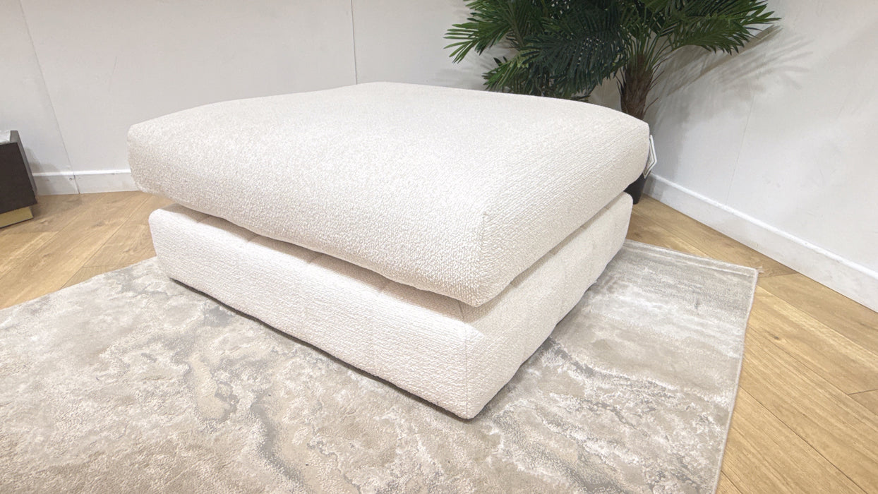 Sofology Westwood Fabric Footstool in Soft Boucle Ecru