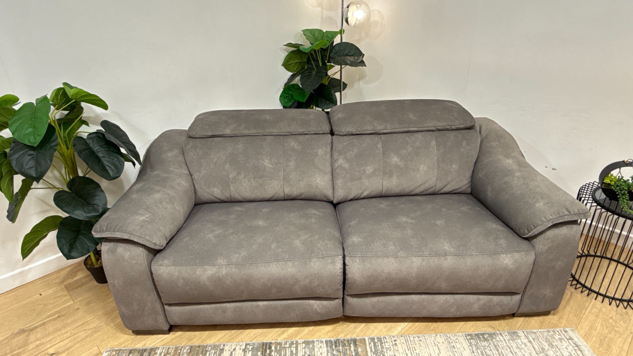 Sofology Carrera Fabric 2.5 Seater Power Recliner/Headrest in Lifestyle Flecked Mocha