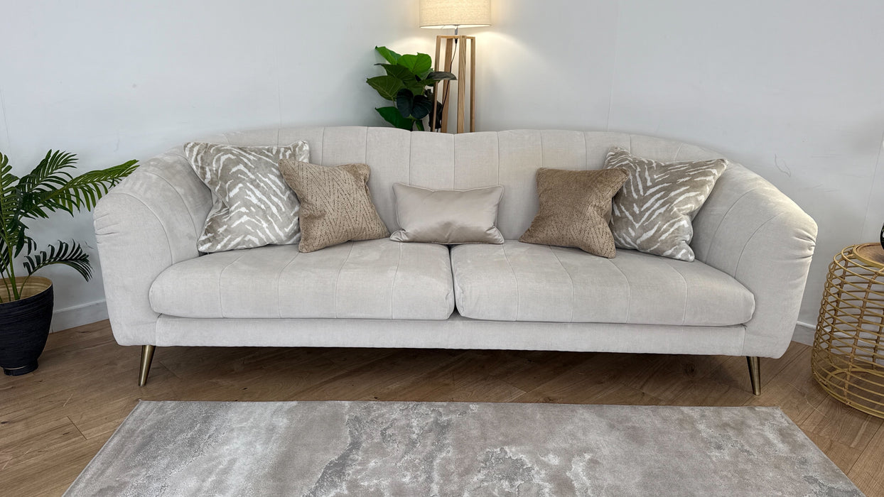Sofology The Opulent 4 Seater Fabric Sofa in Manolo Ecru Luxe Mix