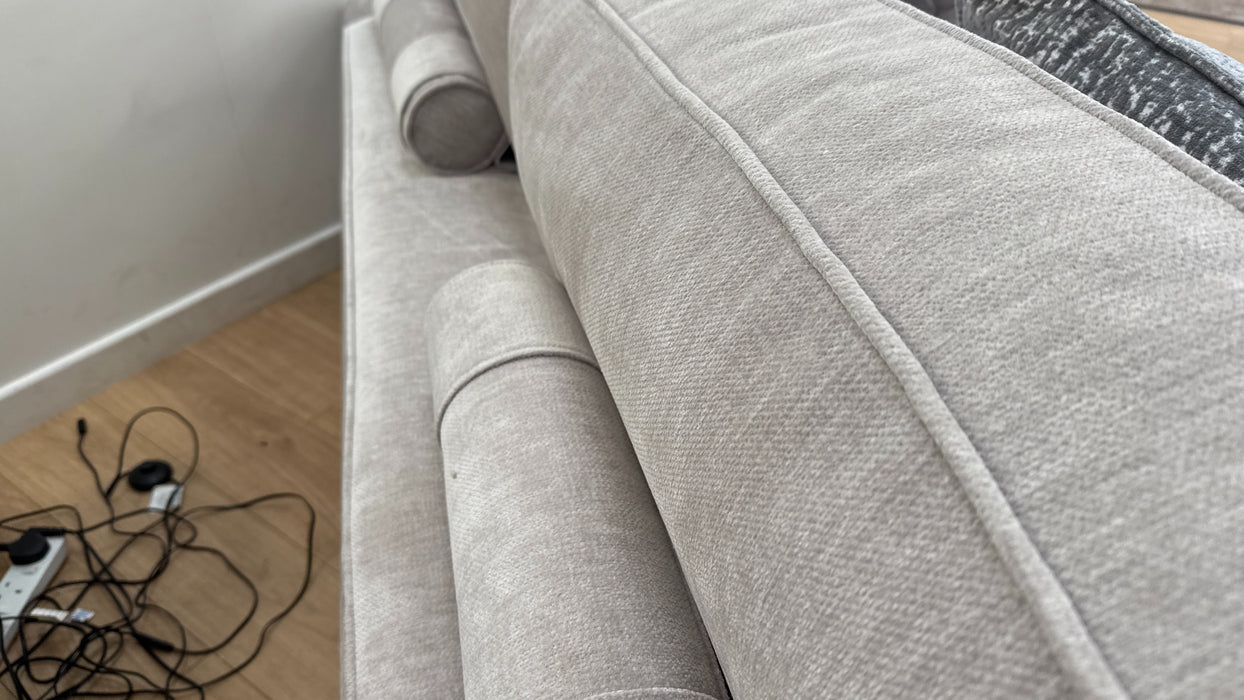 Sofology The Laurent 3 Seater Fabric Sofa in Luxury Deep Pile Chenille Silver Mix