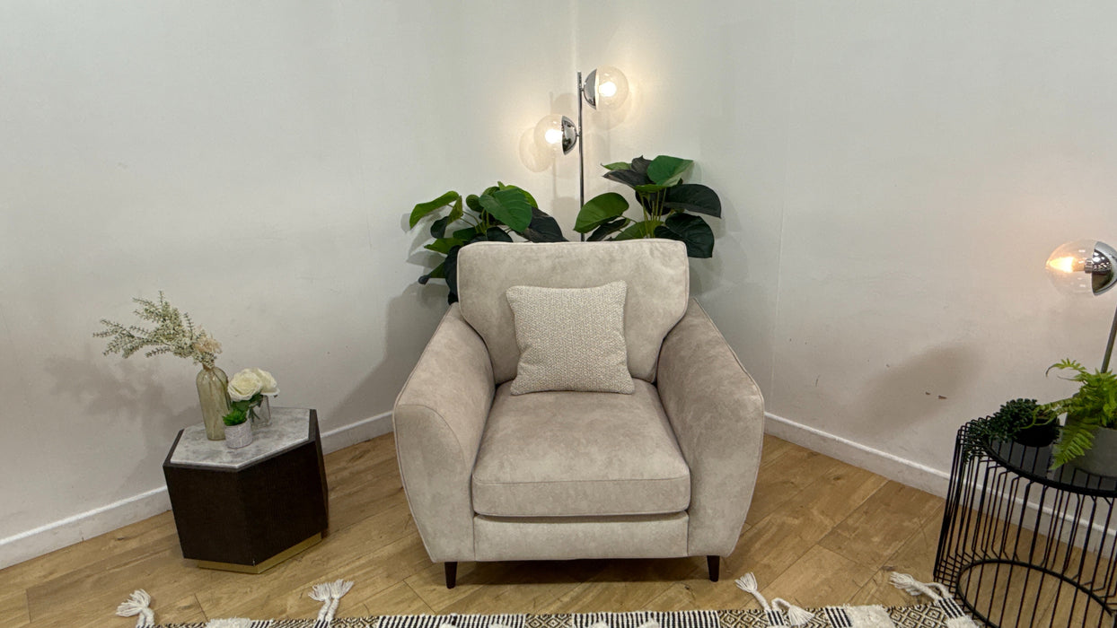 Sofology Hackney Fabric Chair Memory Foam Seat in Lifestyle Dapple Fabric Marble Mix