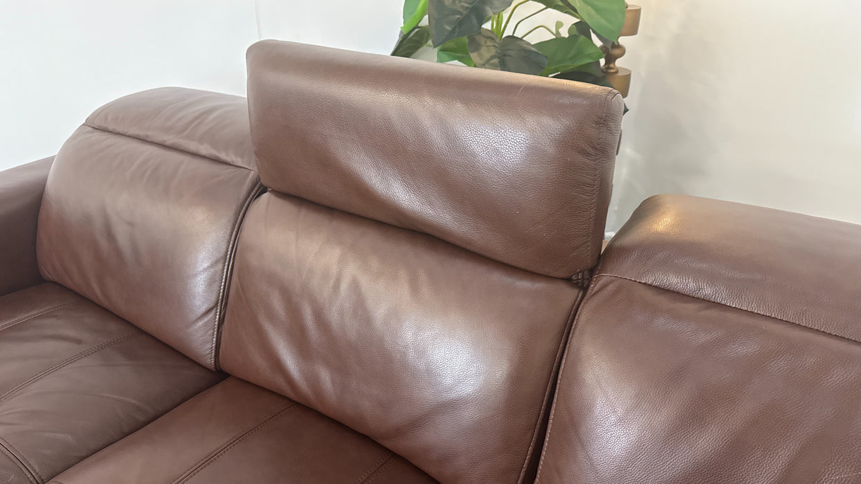 Sofology Marvella Leather 3 Power Recliner in Chocolate