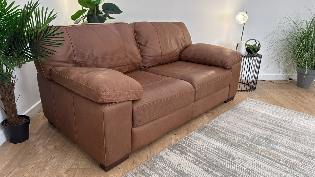 Sofology Linara Leather 2 Seater in Apollo Espresso