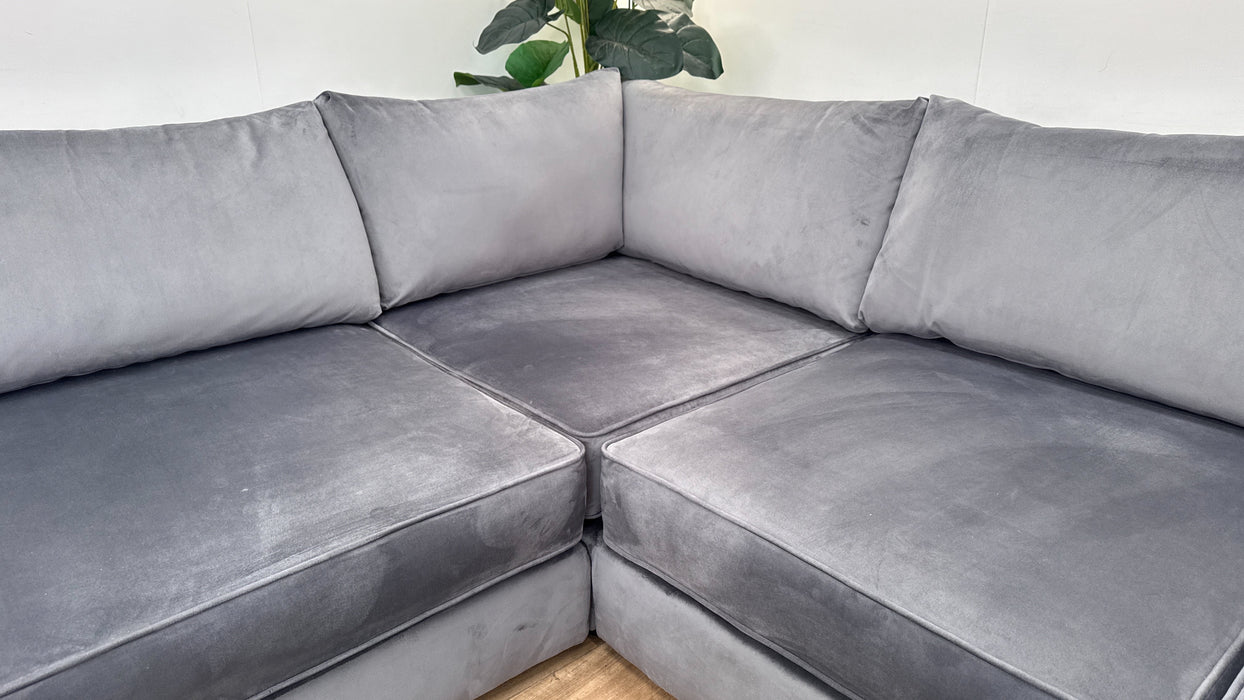 Sofology The Titan Fabric 2 Corner 2 Full Back in Festival Steel/Grey Mix