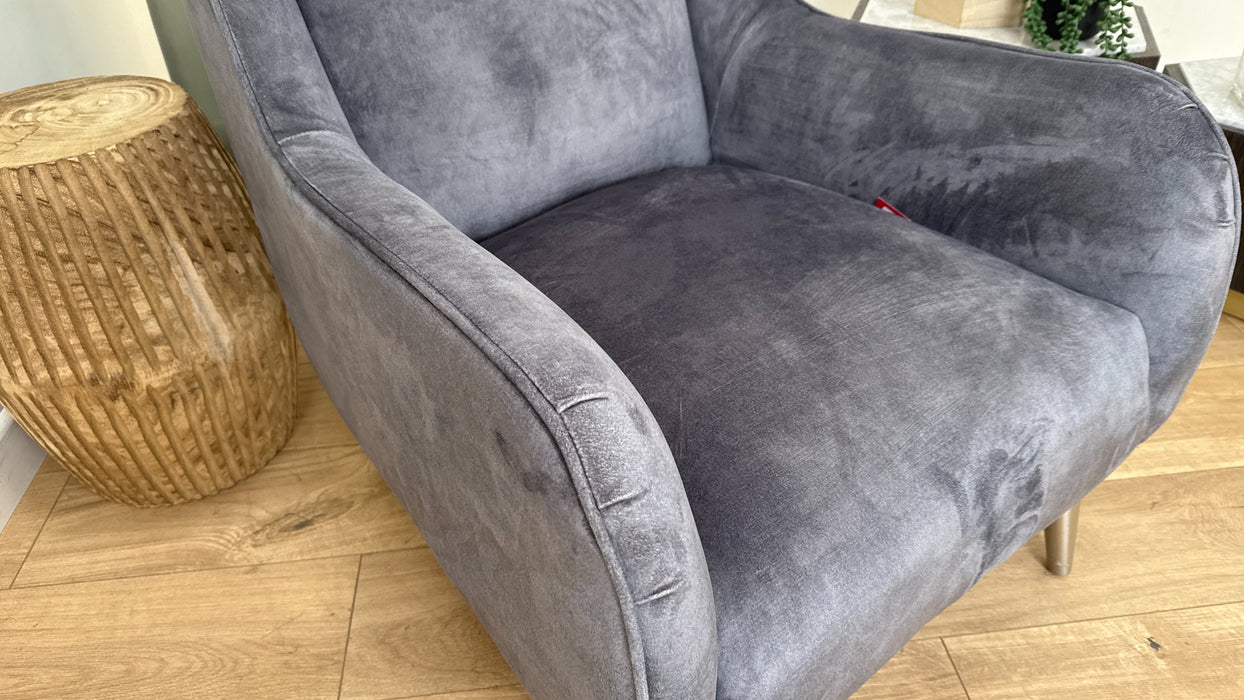 Topham - Fabric Accent Chair - Velvet Grey