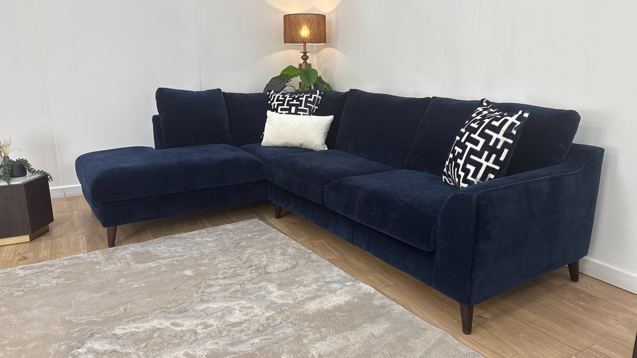 Sofology Mayfair Fabric Chaise 1 Corner 3 in Navy