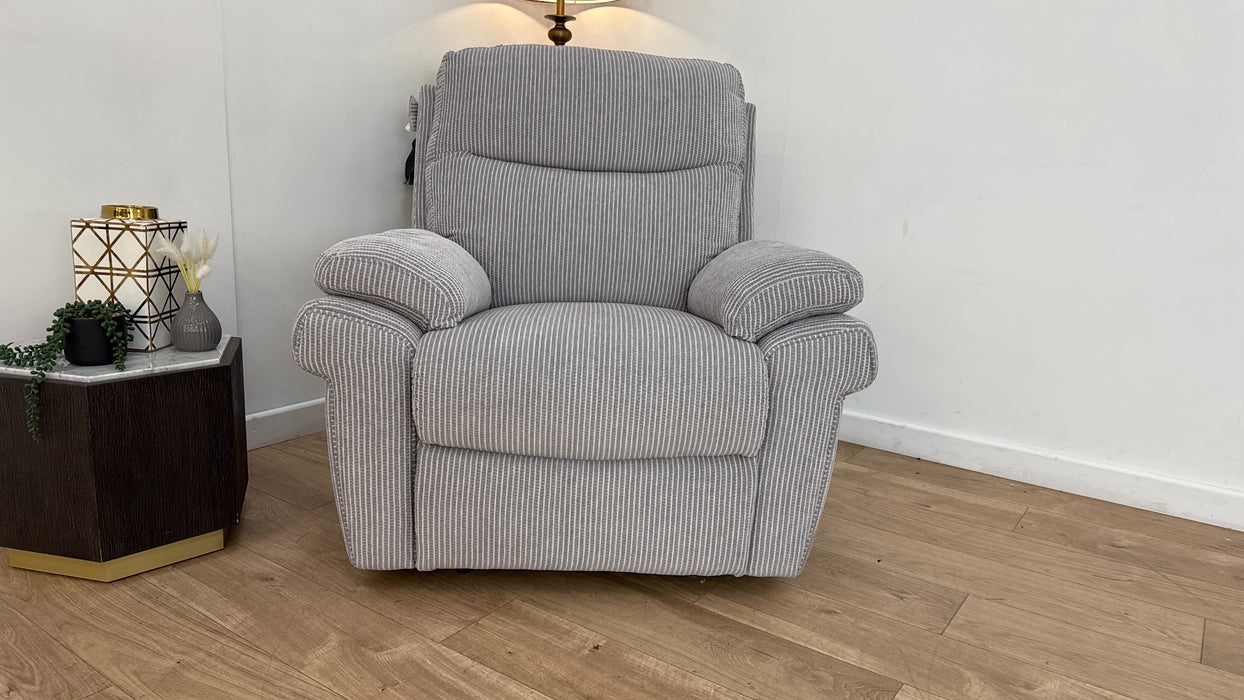 DFS Manual Recliner Fabric Chair in Grey Mix