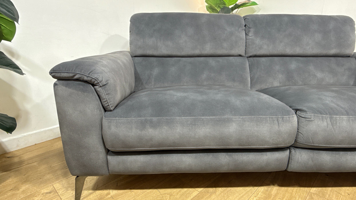 Sofology The Illinois 3 Seater Fabric Recliner Sofa in Lifestyle Mottled Charcoal