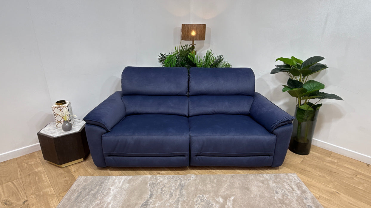 Sofology Hugo Fabric 2.5 Seater Power Recliner/Headrest in Lifestyle Flecked Navy