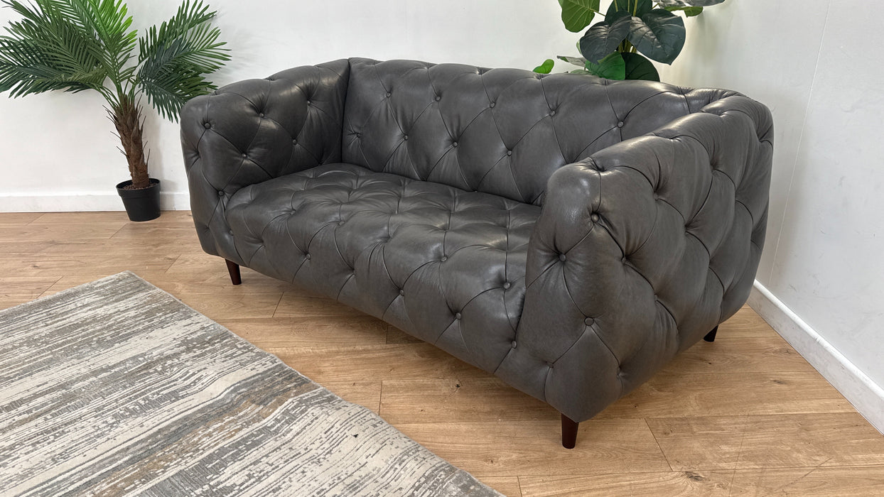 Sofology Alchemist Leather 2 Seater in Tote Grey