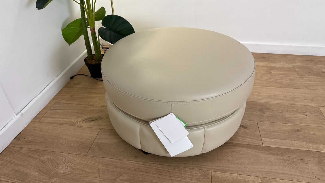 Sofology Nobu Leather Designer Footstool in Trusty Sheen Bone China