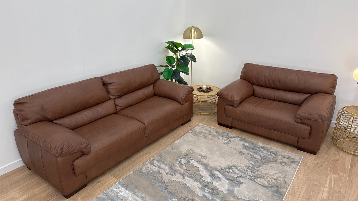 Santino 3 Seater plus Love Seat - Leather Sofa - Apollo Espresso