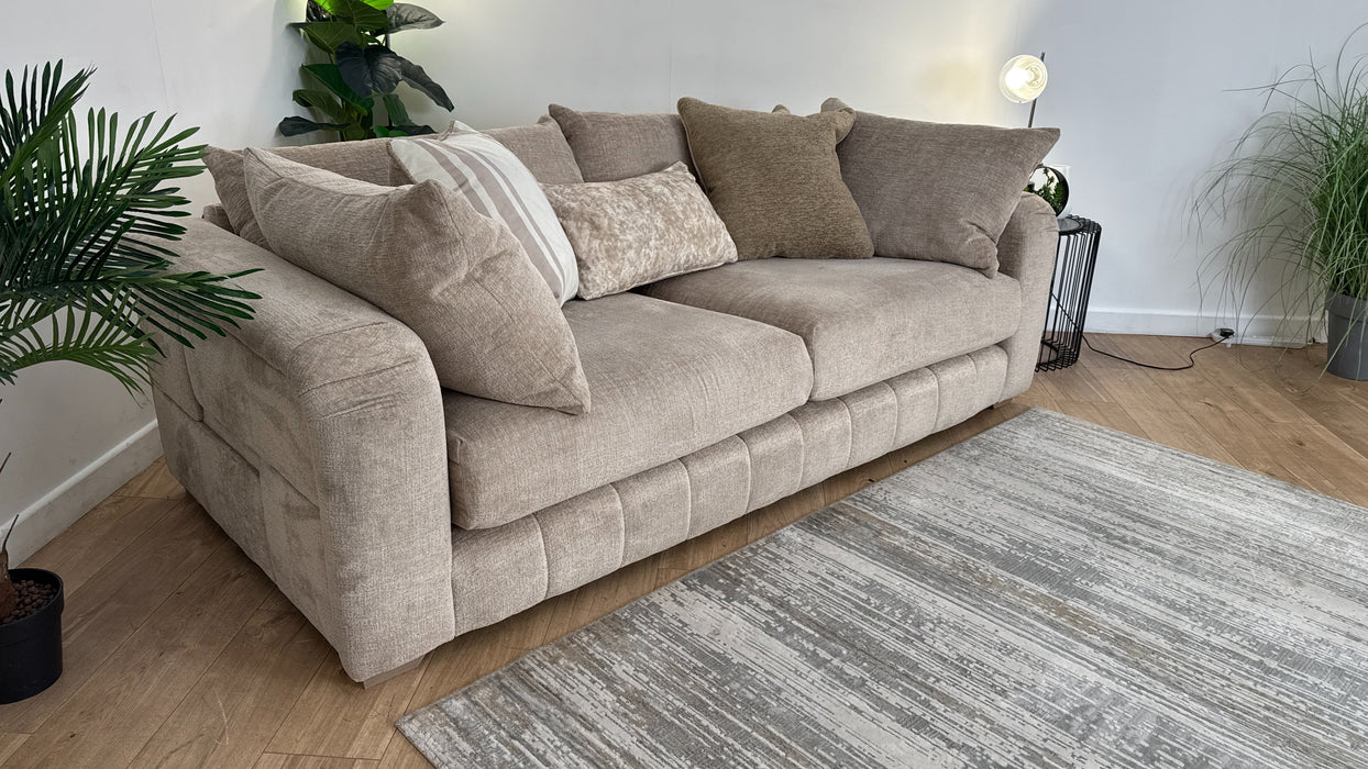 Sofology The Westwood Fabric 3 Seater No Trim in Teddy Chenille Natural
