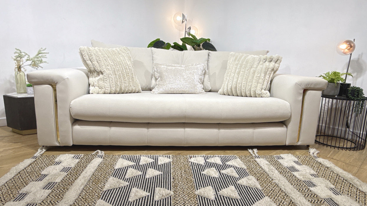 Sofology Oscar 3 Seater Fabric Sofa in Super Matt Ecru Mix