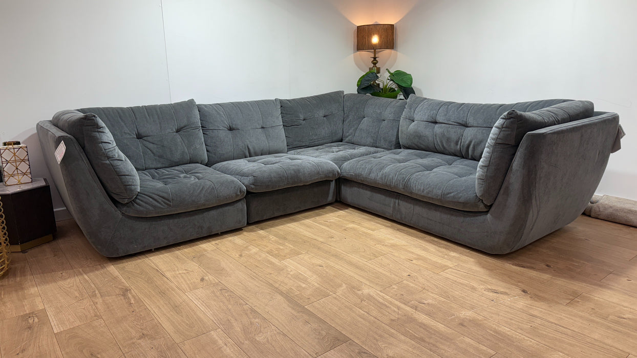 Sofology Cocoon Fabric 3 Corner 2 in Relaxed Chenille Charcoal