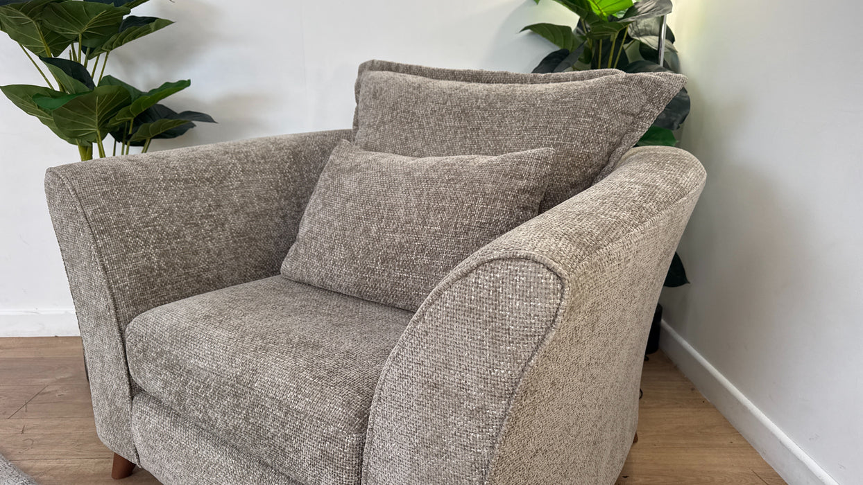 Sofology Scintillate Fabric Chair in Basketweave Chenille Stone