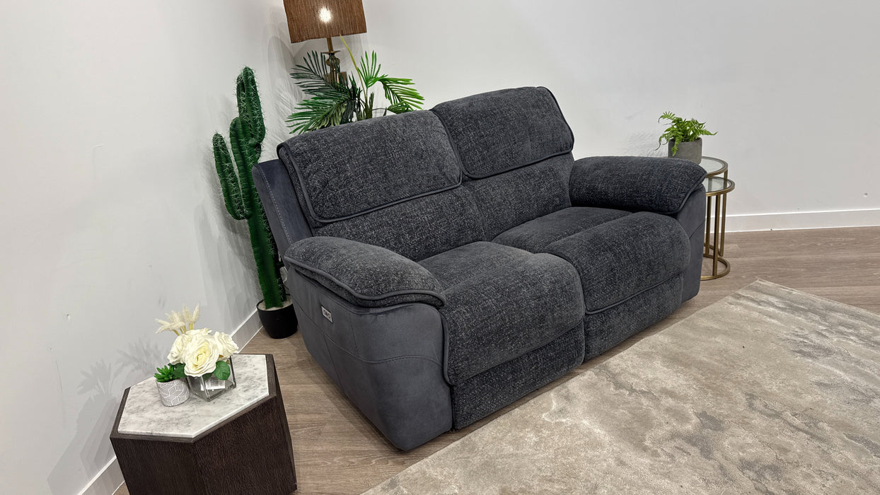 Fontaine 2 Seater Power Recliner In Navy Combination