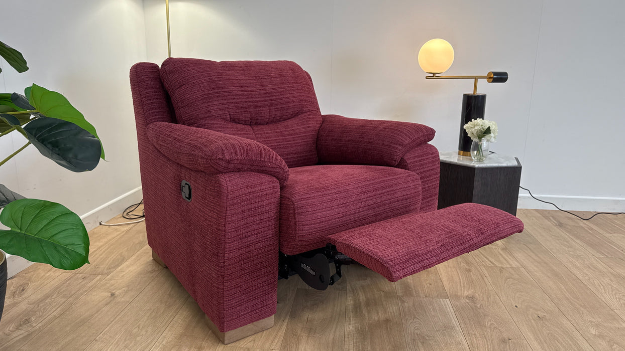 Griffin 1 Seater - Fabric Manual Recliner Chair - Shiraz