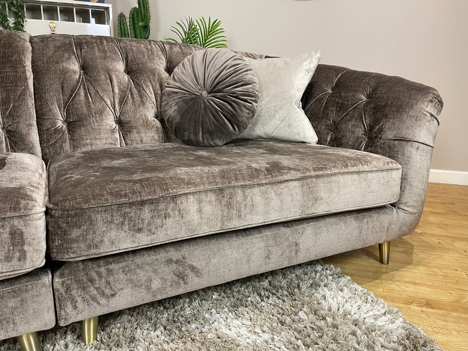 The Gatsby 4 Seater Split Luxury Chenille Truffle Mix Fabric (WA2)