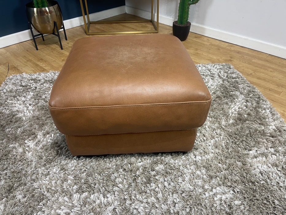 Santino Leather Footstool - Apollo Tan (WA2)