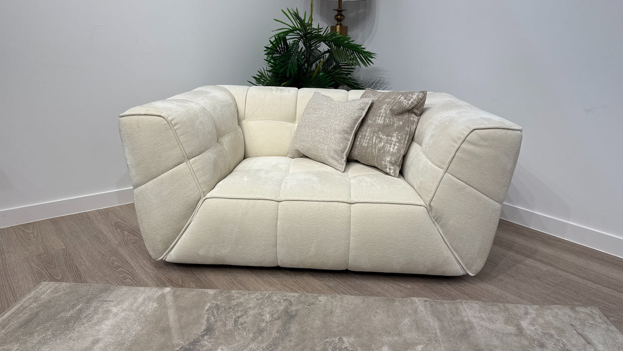 Sofology Moritz Fabric Loveseat in Relaxed Chenille Ivory