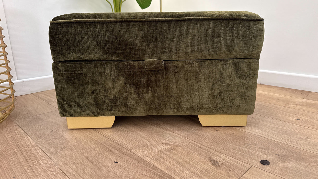 Sofology Wildwood Fabric Footstool in Soft Sherpa Olive