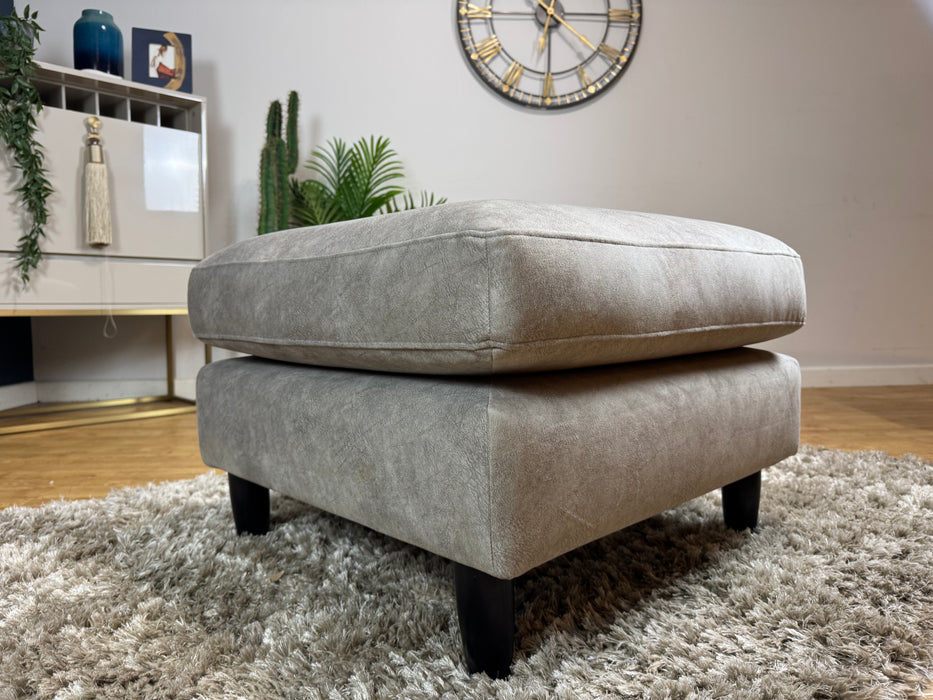 The Hackney Footstool Lifestyle Dapple Fabric Stone All over Memory Foam - WA2