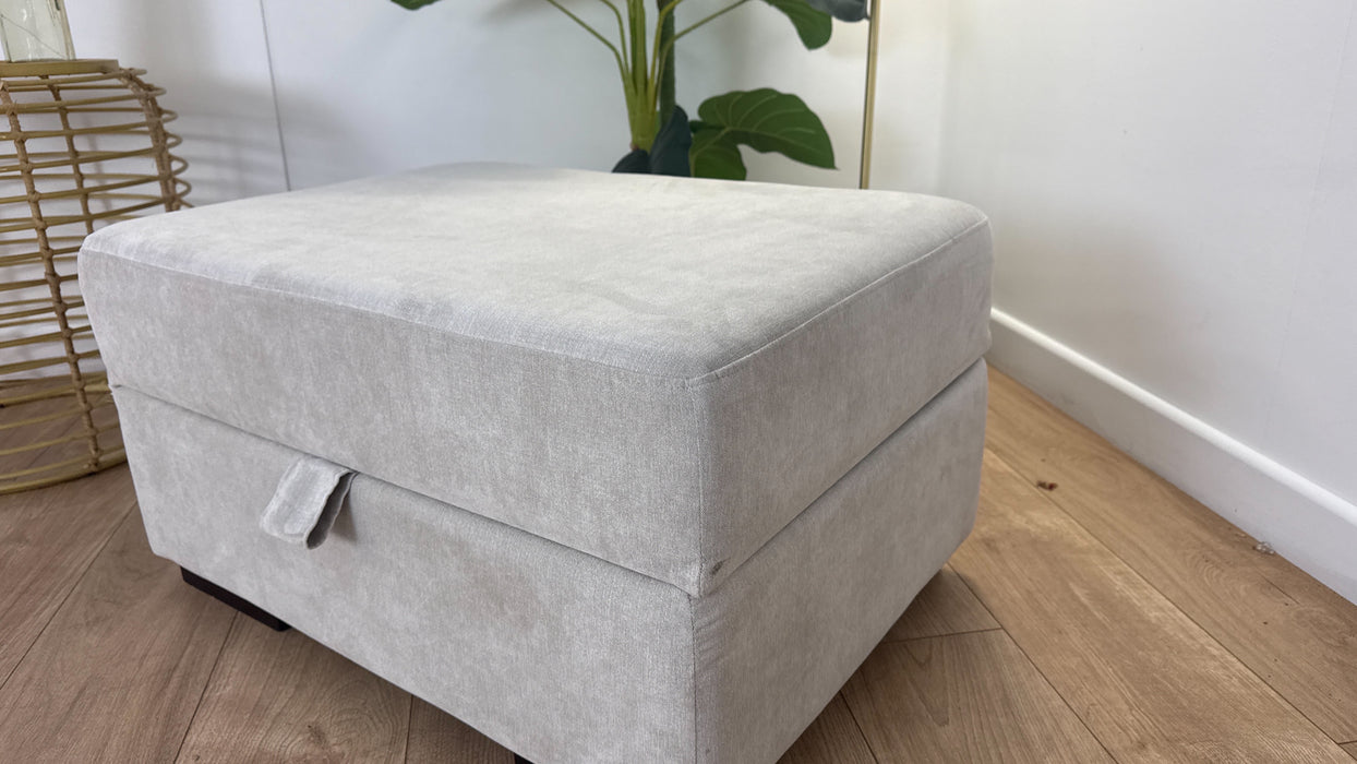 DFS The Freya Fabric Footstool in Silver
