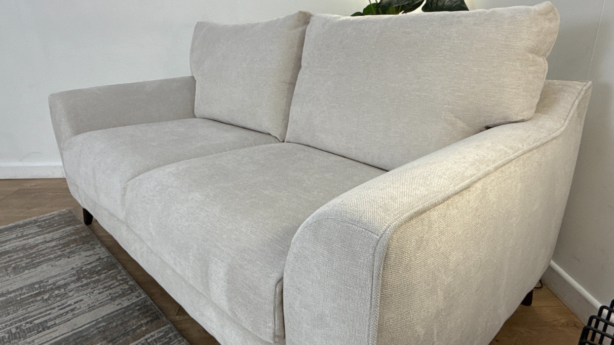Sofology Mayfair Fabric 2 Seater Foam Seats in Linen Look Chenille Mist/Pearl Mix