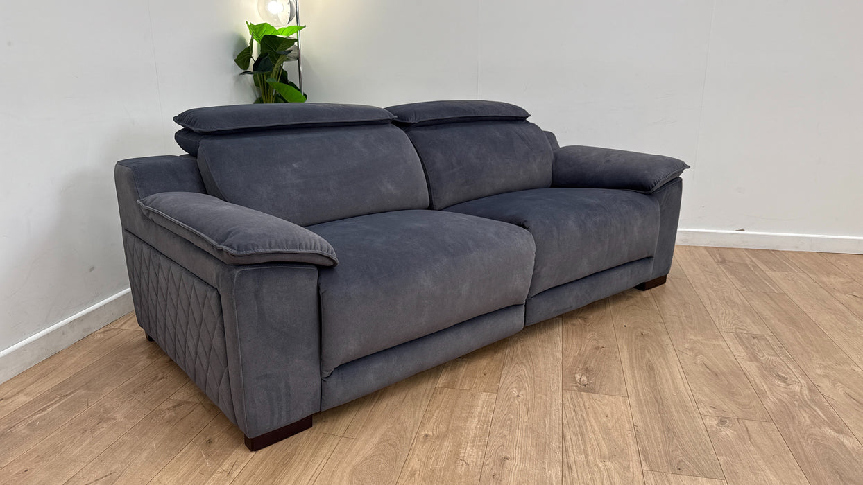 Sofology The Benz 3 Seater Fabric Recliner Sofa in Lifestyle Flecked Fabric Charcoal