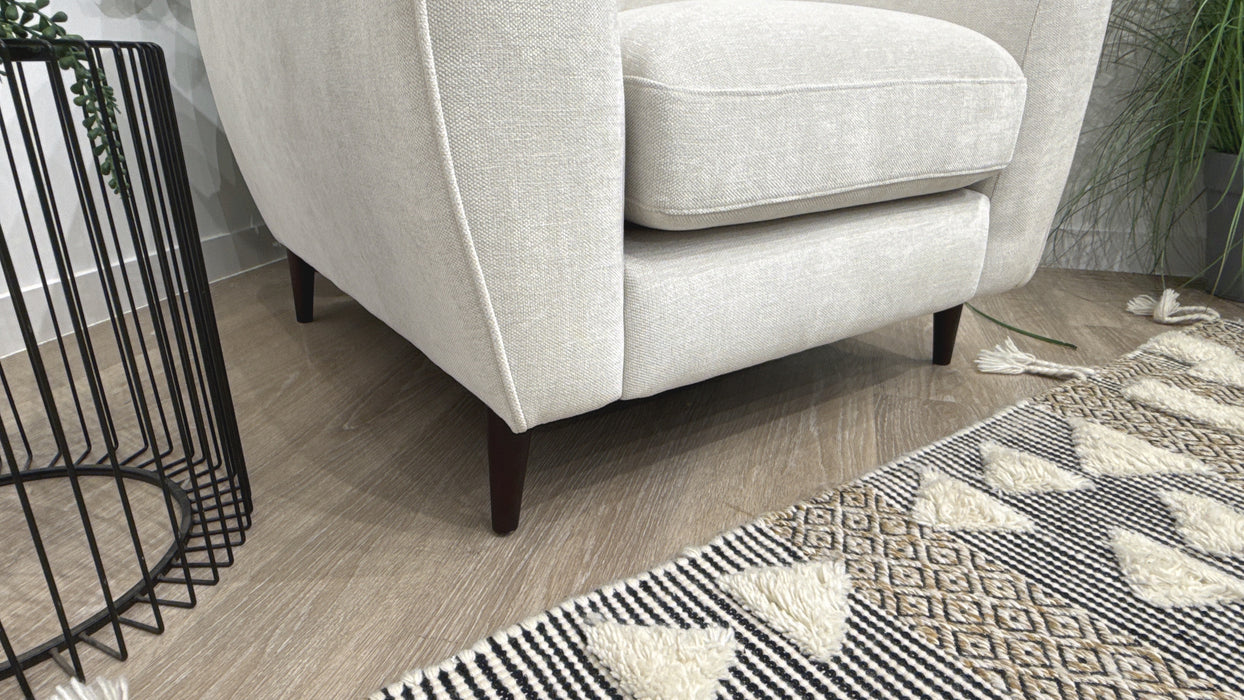 Sofology Hackney Fabric Chair Sprung Seat in Linen Look Chenille Mist Mix