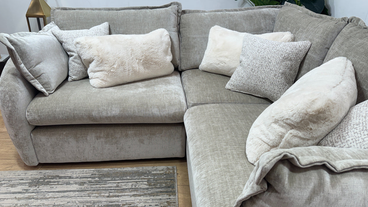 Sofology Portobello Fabric 1 Corner 1 Foam Seats in Luxury Chenille Linen Mix