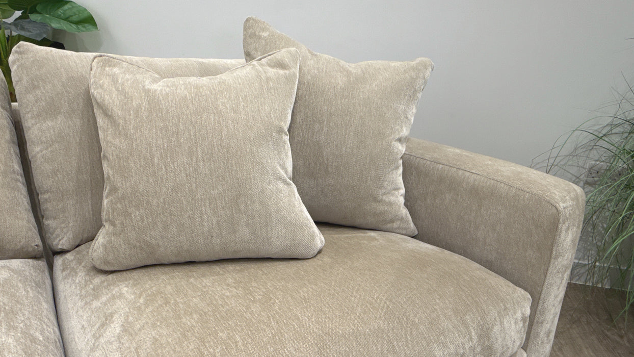 Sofology Moderna Fabric Chaise 4 Seater Extra Flex Seats in Lifestyle Plush Chenille Wicker