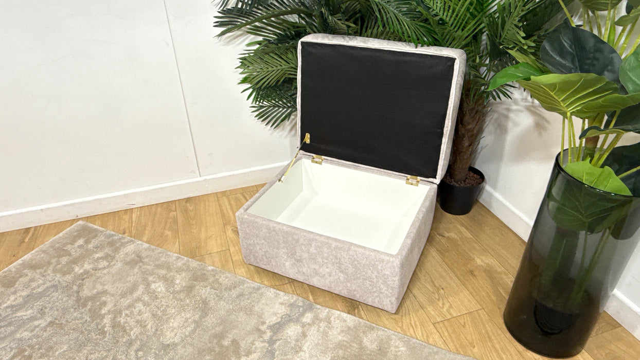 Sofology Titan Fabric Storage Footstool in Marina Stone