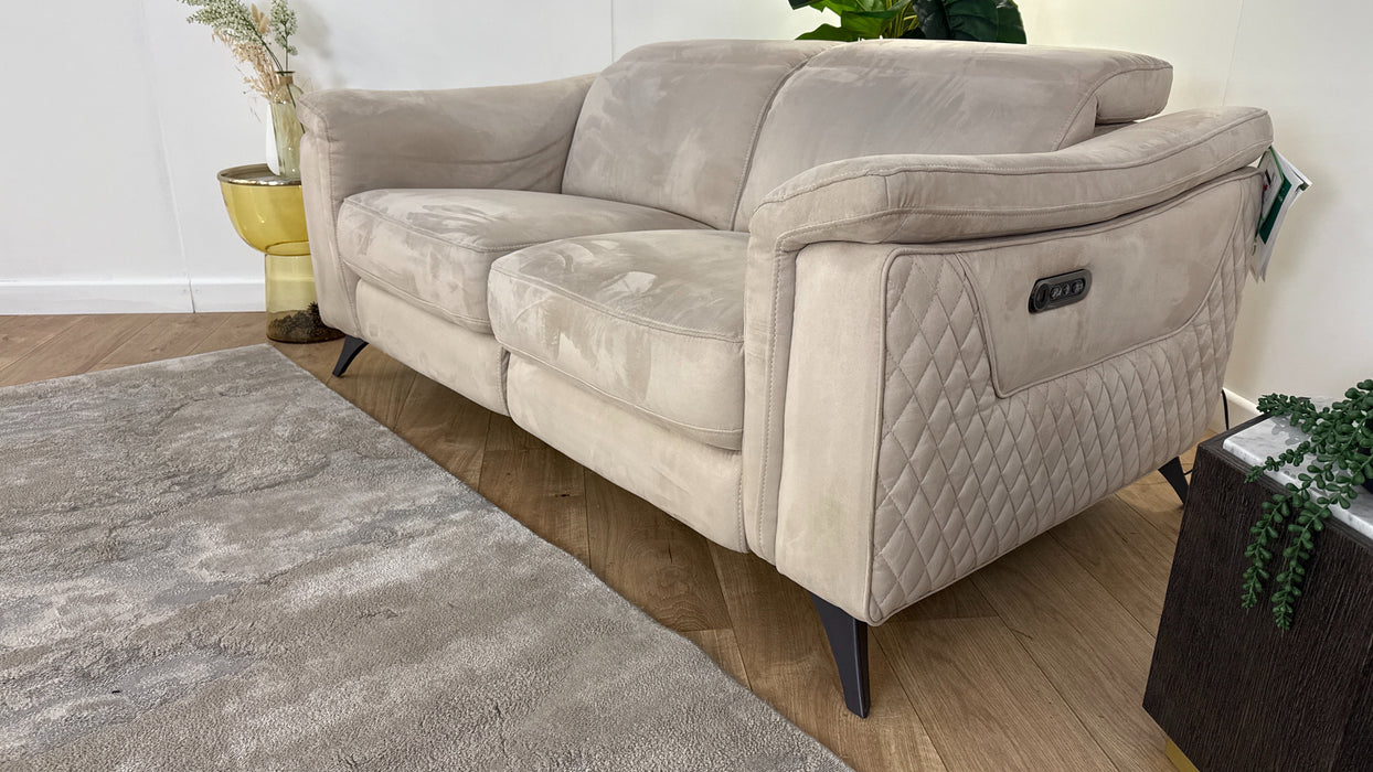 Sofology Ezra Fabric 2 Seater Power Recliner/Headrest in Tara Mink