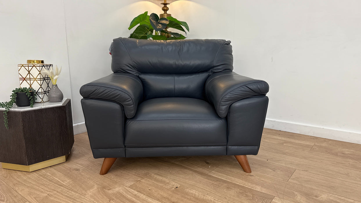 DFS Leather Chair in Navy