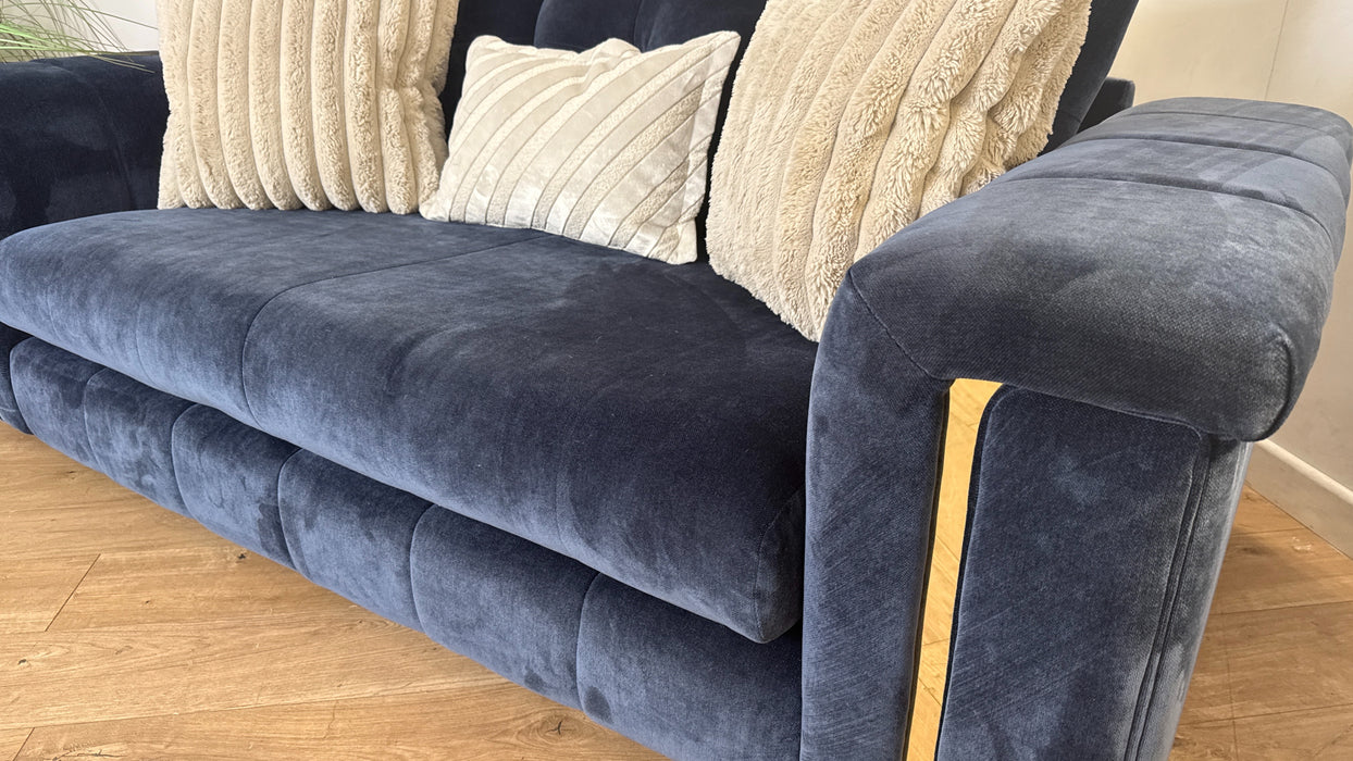 Sofology The Oscar 4 Seater Fabric Sofa in Fine Textured Chenille Navy Mix