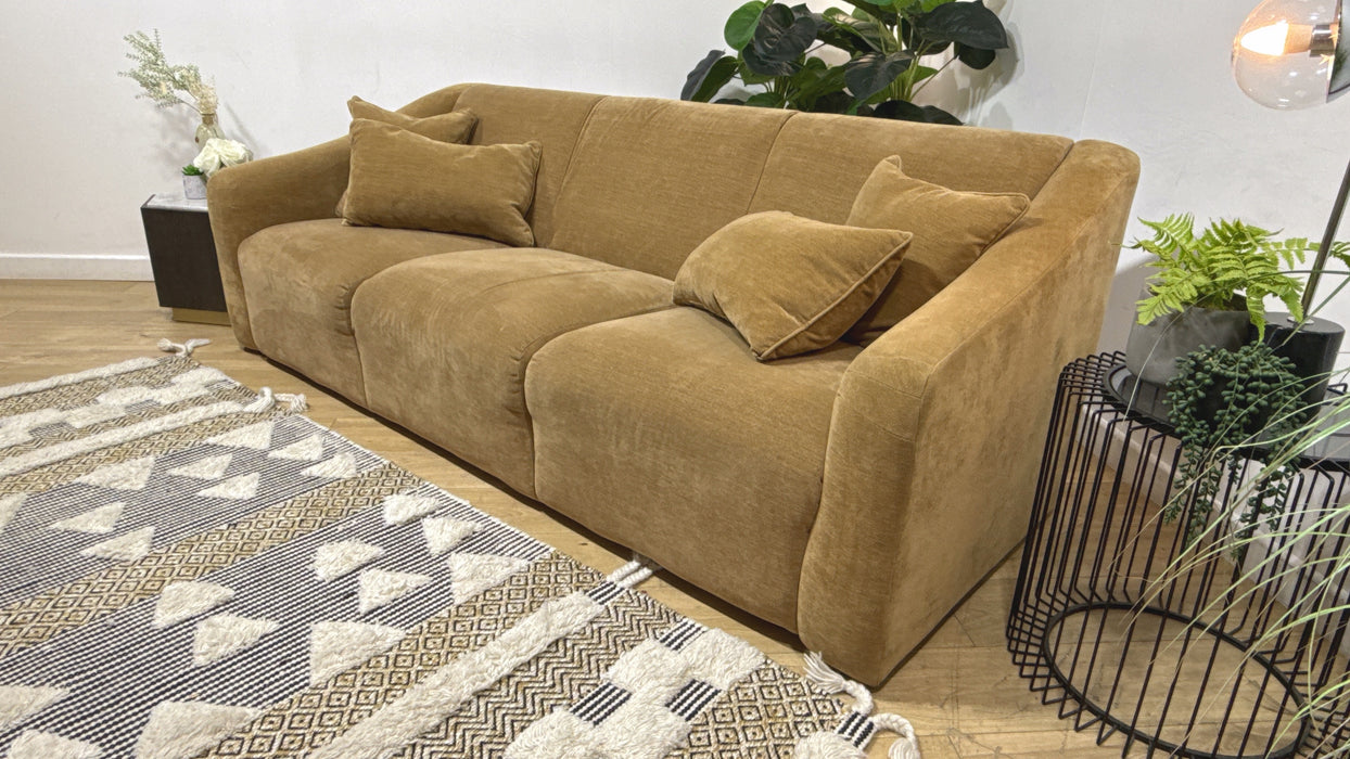 Sofology Bonbon Fabric 3 Seater in Aston Almond