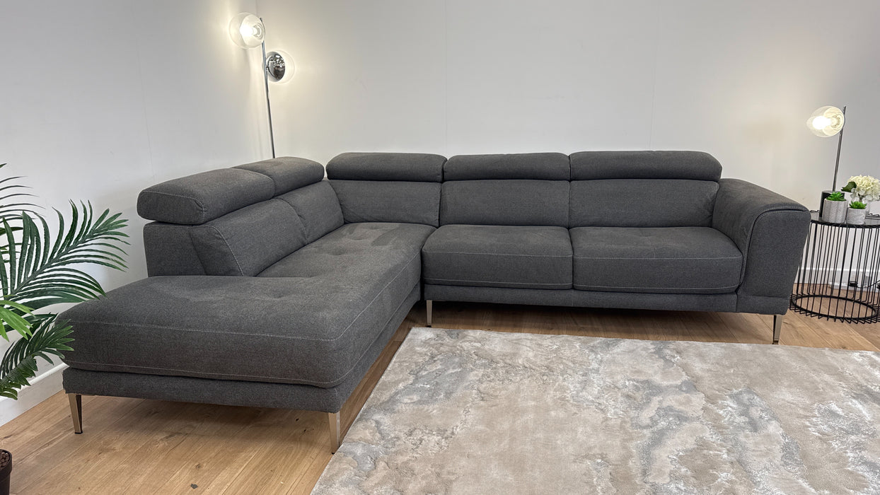 Venezia - Fabric Open Terminal 1 Corner 2 Sofa - Charcoal