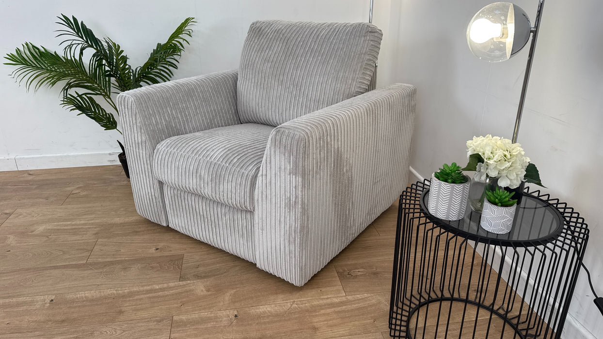 Heydon 1 Seater -  Fabric Manual Recliner Chair - Silver