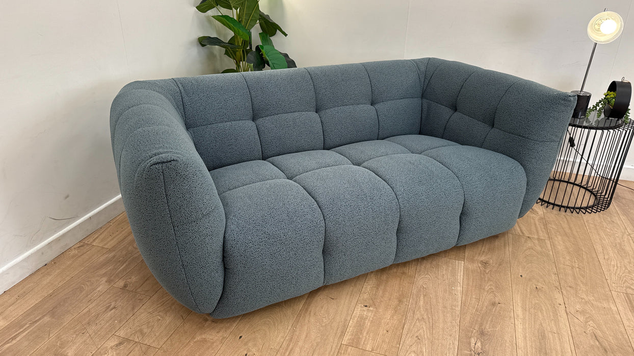 Sofology The Lunar Fabric 2 Seater in Woven Boucle Ocean
