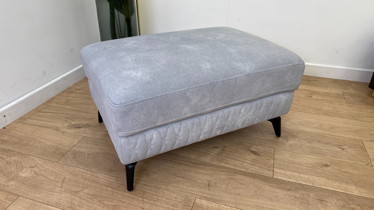 Sofology Muse Fabric Designer Footstool in Flecked Silver